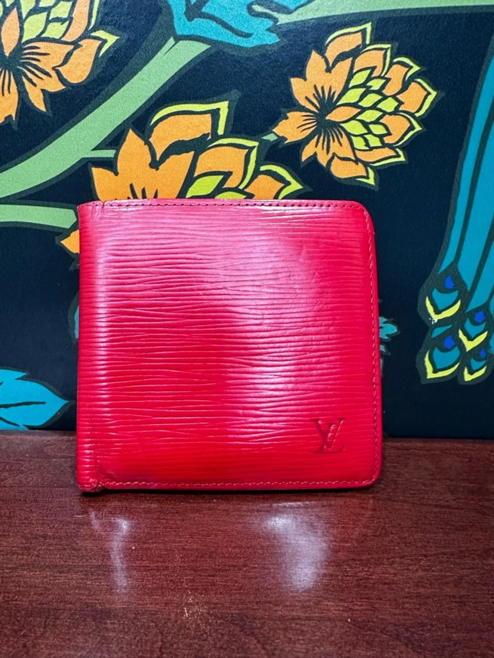 Vintage Louis Vuitton Red Epi Leather Bifold Wallet